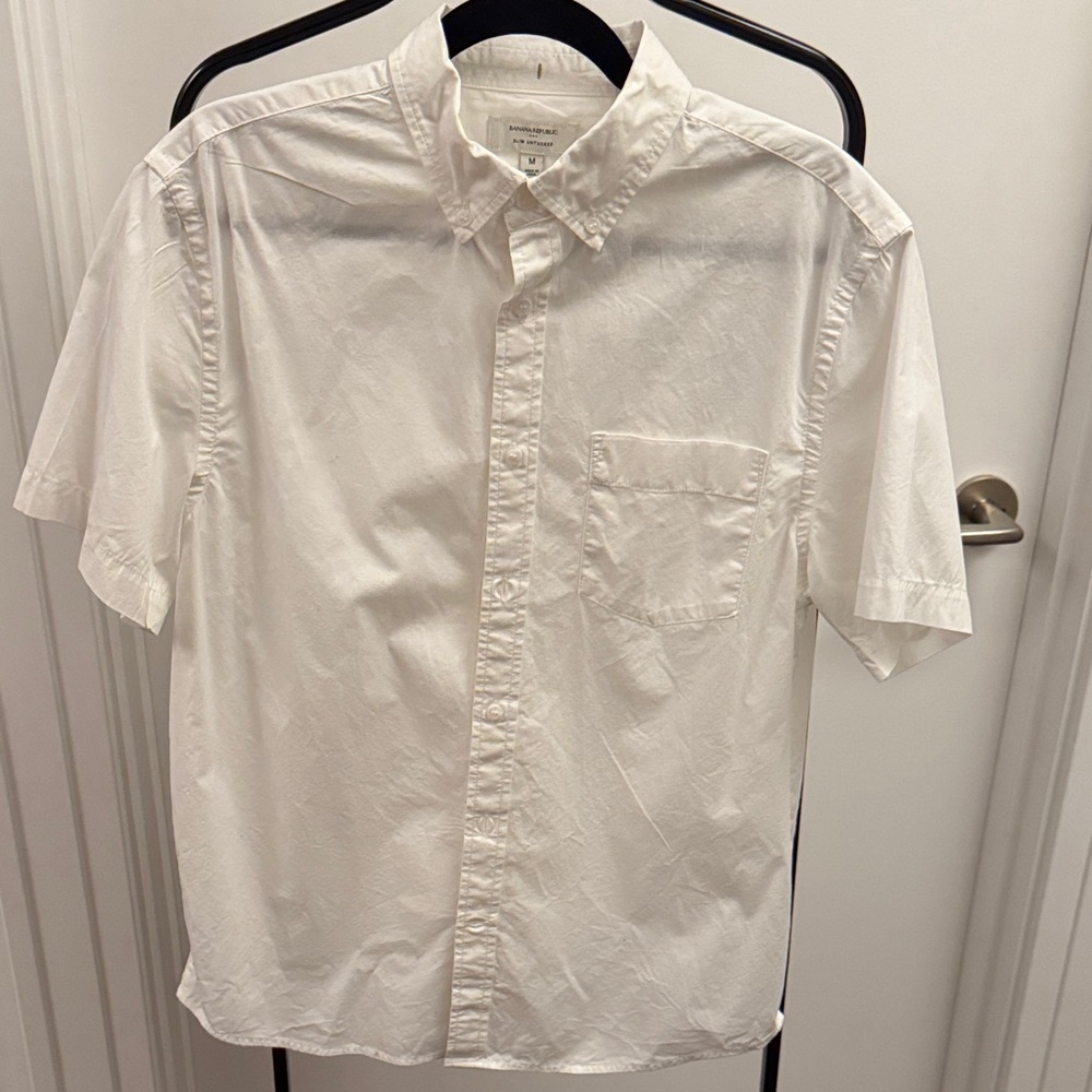 Banana Republic White Men's Shirt